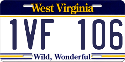 WV license plate 1VF106
