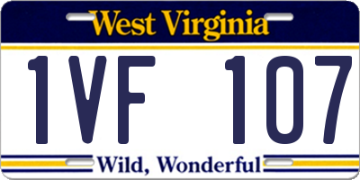 WV license plate 1VF107