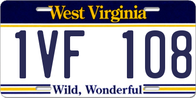 WV license plate 1VF108