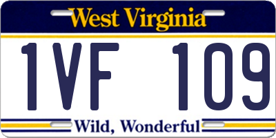 WV license plate 1VF109