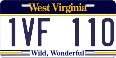 WV license plate 1VF110