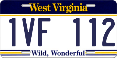 WV license plate 1VF112
