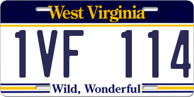WV license plate 1VF114
