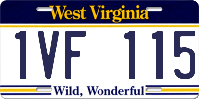 WV license plate 1VF115