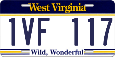 WV license plate 1VF117