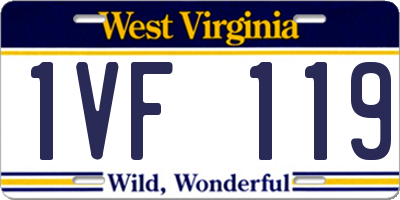 WV license plate 1VF119