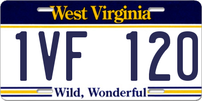 WV license plate 1VF120