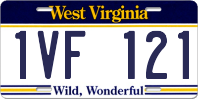 WV license plate 1VF121