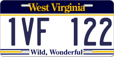 WV license plate 1VF122