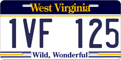 WV license plate 1VF125