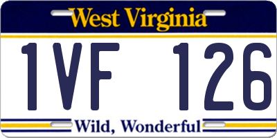 WV license plate 1VF126