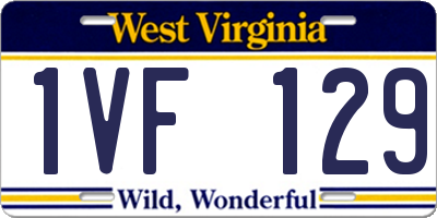 WV license plate 1VF129