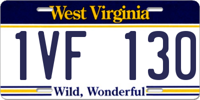 WV license plate 1VF130