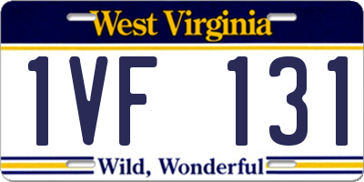 WV license plate 1VF131