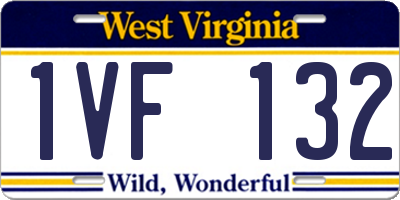 WV license plate 1VF132