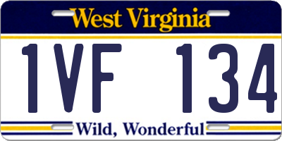 WV license plate 1VF134