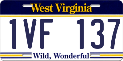 WV license plate 1VF137