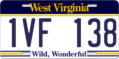 WV license plate 1VF138