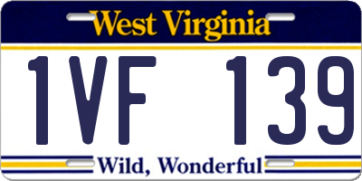 WV license plate 1VF139