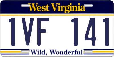 WV license plate 1VF141
