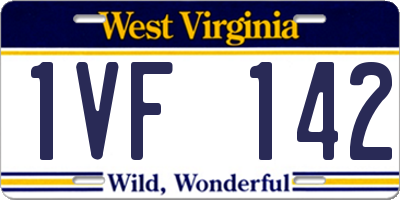 WV license plate 1VF142