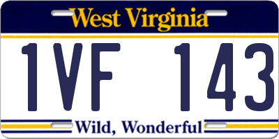 WV license plate 1VF143