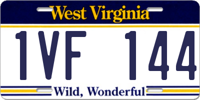 WV license plate 1VF144