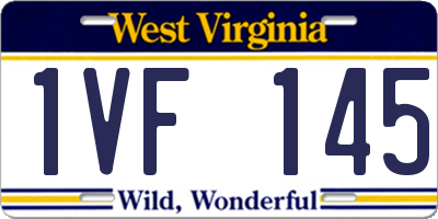 WV license plate 1VF145