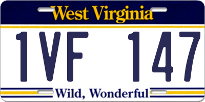 WV license plate 1VF147