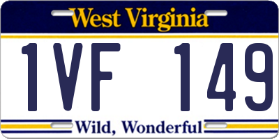 WV license plate 1VF149