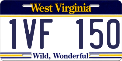 WV license plate 1VF150