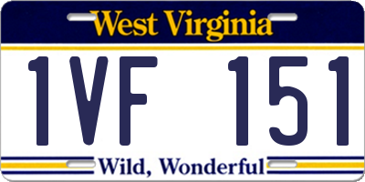 WV license plate 1VF151