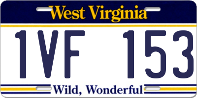 WV license plate 1VF153