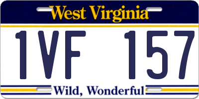 WV license plate 1VF157