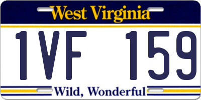 WV license plate 1VF159