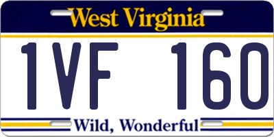WV license plate 1VF160
