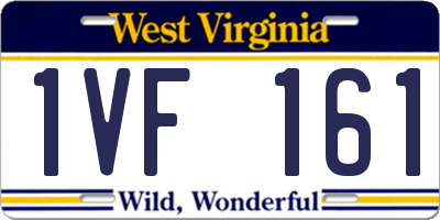 WV license plate 1VF161