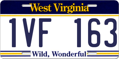 WV license plate 1VF163