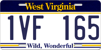 WV license plate 1VF165