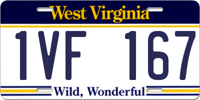 WV license plate 1VF167