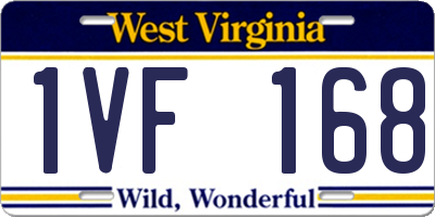 WV license plate 1VF168