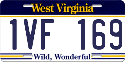 WV license plate 1VF169