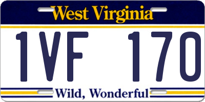 WV license plate 1VF170