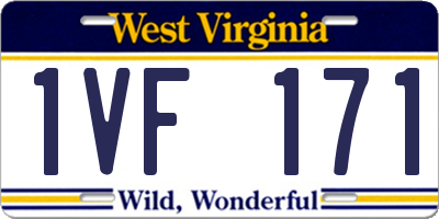 WV license plate 1VF171