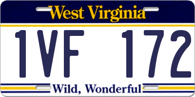 WV license plate 1VF172
