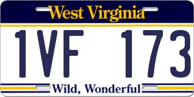 WV license plate 1VF173