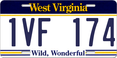 WV license plate 1VF174