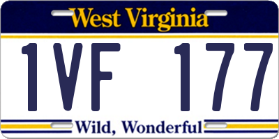 WV license plate 1VF177