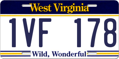 WV license plate 1VF178