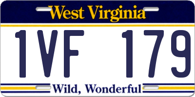 WV license plate 1VF179
